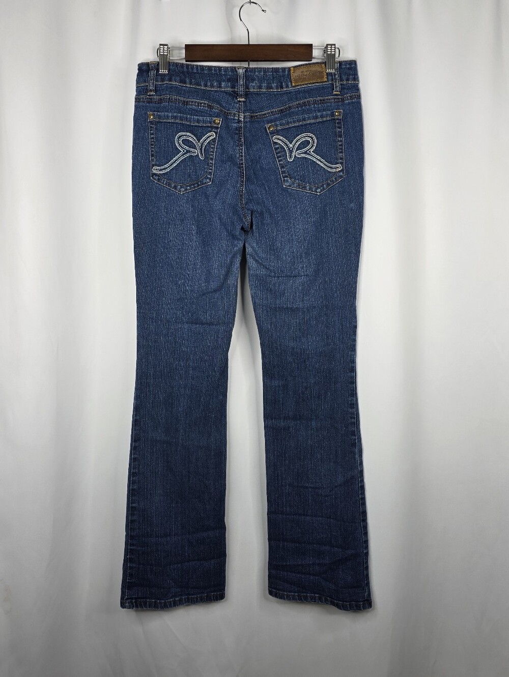 Rocawear Y2K Junior's Size 11 Bootcut Blue Denim Jeans R Logo Pockets Stretch - Picture 10 of 16